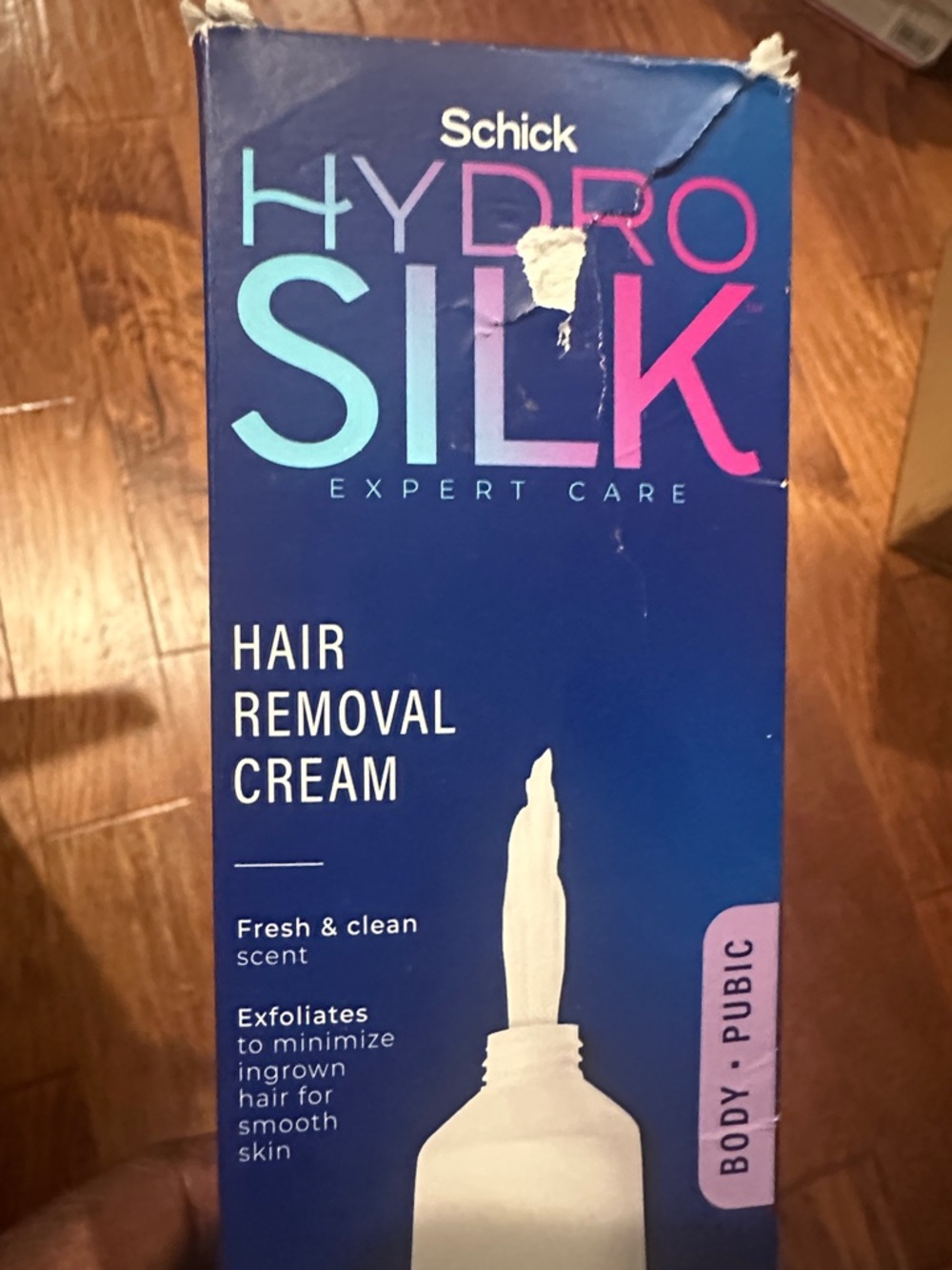 Schick Hydro Silk Hair Removal Cream — Blue with Pink Accents